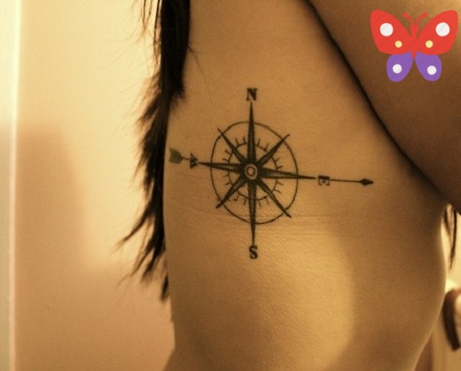 1compass-tattoo-on-rib