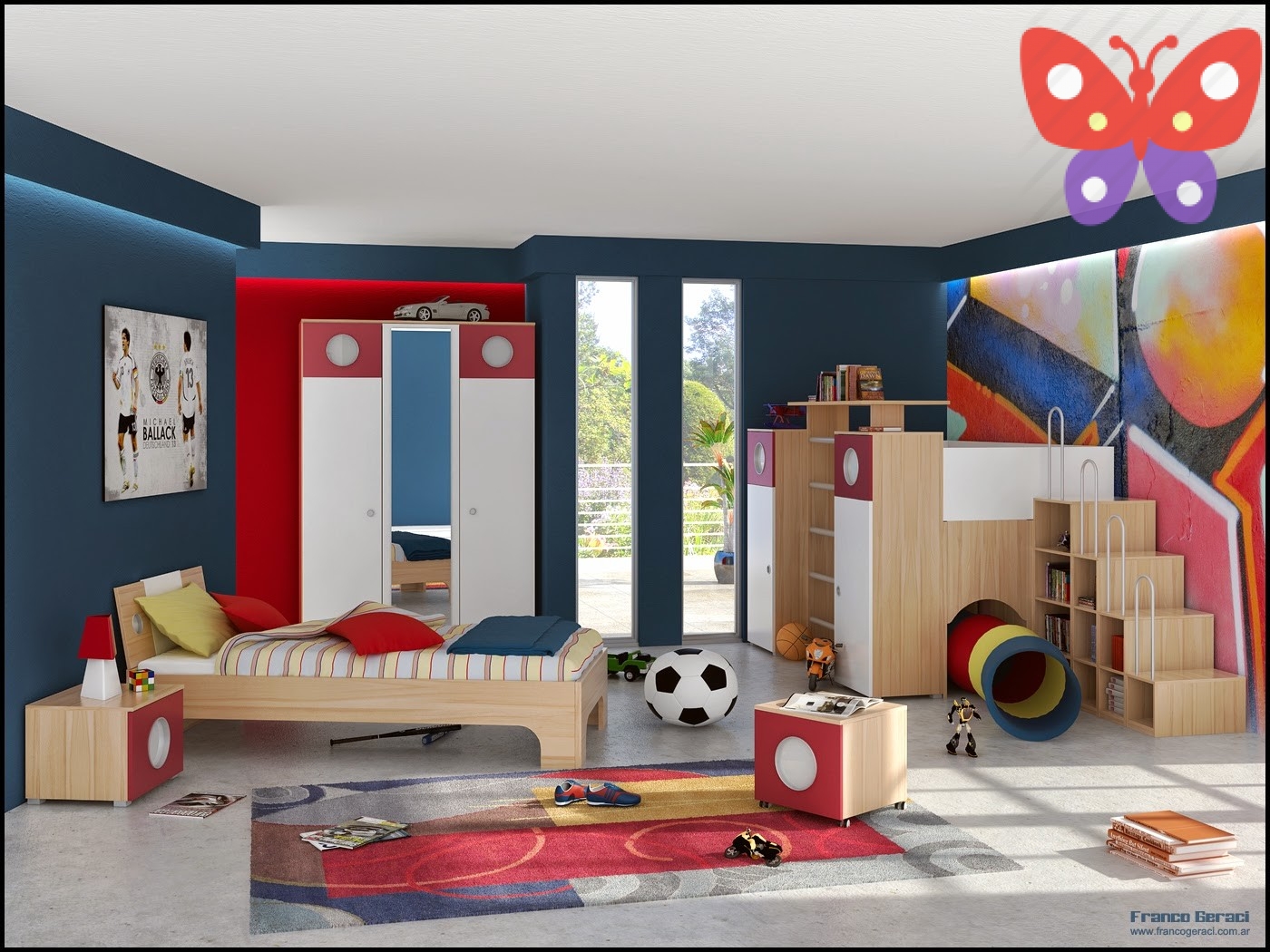 2Twin-Kids-Bedroom-Decorating-Ideas-for-Boys-Interior-Furniture-